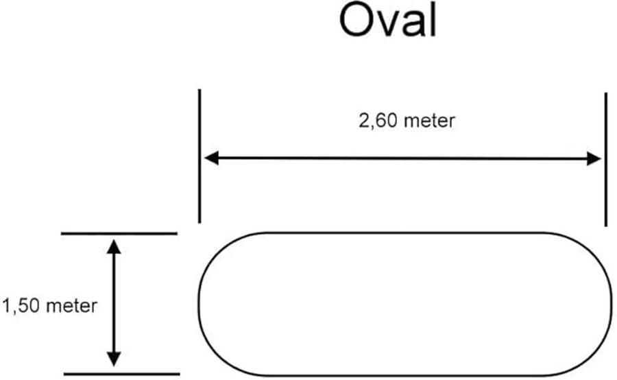 Hoogwaardig tafelkleed koningsblauw 100% katoen ovaal 150x260cm