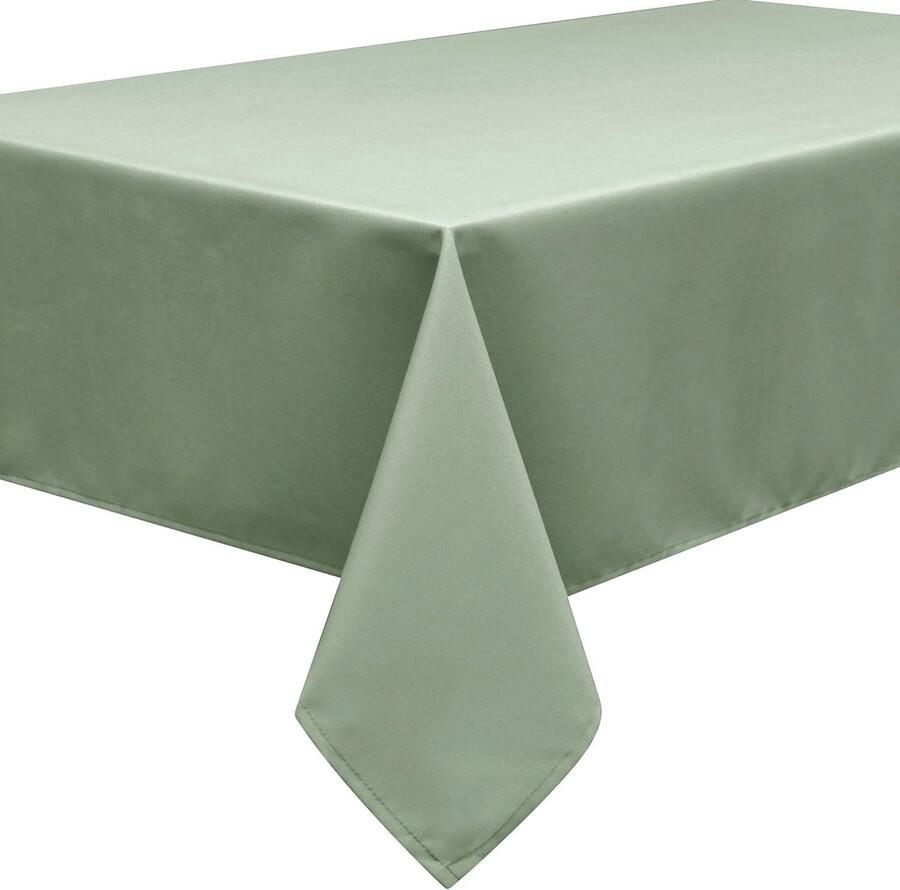 Hoogwaardig tafelkleed onderhoudsvriendelijk vierkant 180 x 180 cm saliegroen
