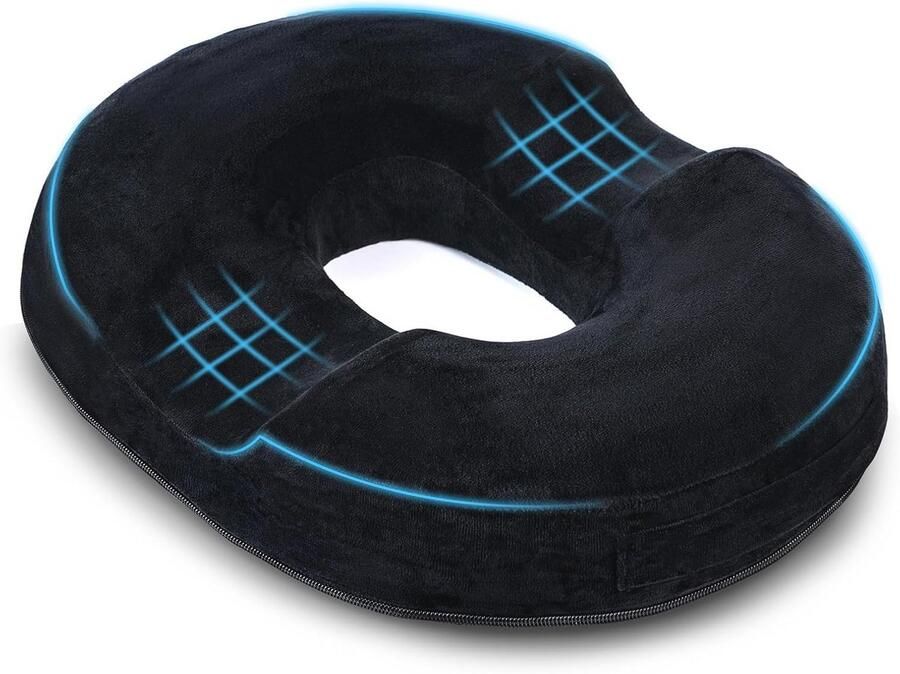 Hoogwaardig Traagschuim Donutkussen Comfortabel Zitkussen voor Zwangere Vrouwen en Pijnverlichting