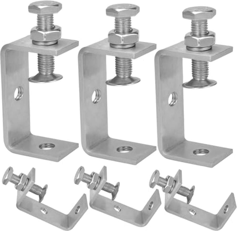 Hoogwaardige C-klemmen set 6-delige roestvrijstalen fixeertang voor houtbewerking en metaalbewerking