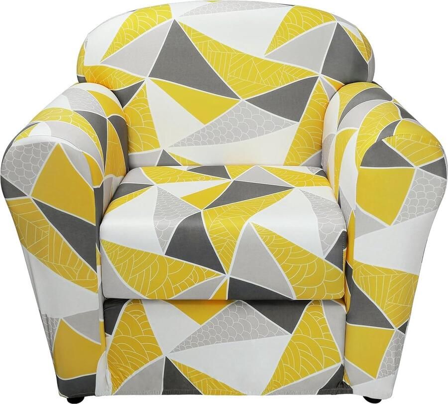 Hoogwaardige Elastische Stoelhoes Set van 2 Gele Geometrische Print