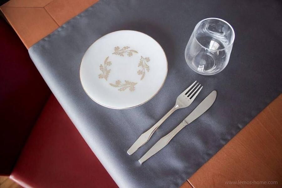 Hoogwaardige katoenen tafelloper Antraciet Katoen