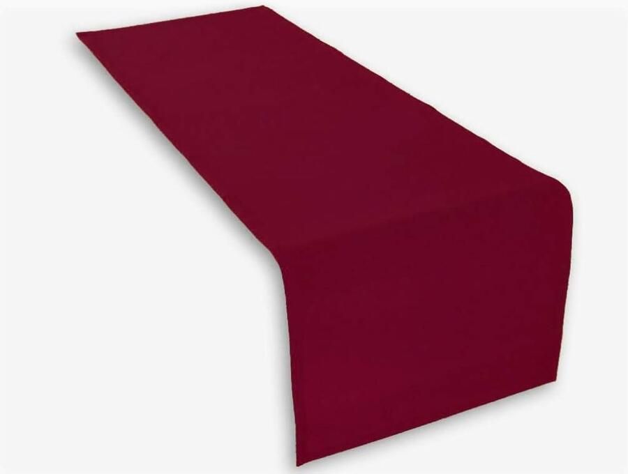 Hoogwaardige katoenen tafelloper geschikt voor elke gelegenheid wijnrood 1 stuk