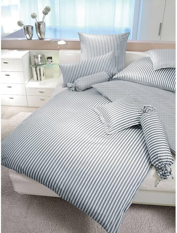 Hoogwaardige mako-katoenen dekbedovertrek 155x220 cm set van 1 natuurzuiver