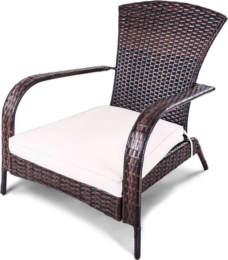 Hoogwaardige rotan stoel rotan stoel van ijzer met ergonomische zitkussens en armleuningen rieten stoel voor tuinen balkons binnenruimtes fauteuils tot 120 kg belastbaar