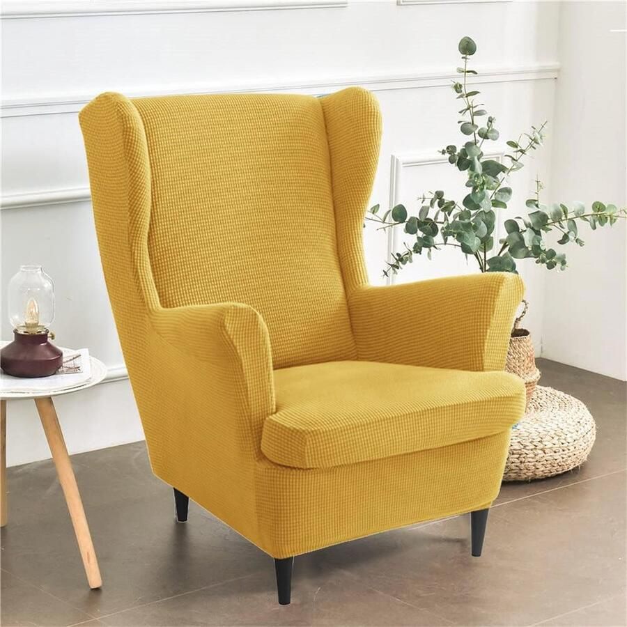 Hoogwaardige Stretch Vleugelstoelhoes 2-delig Universele Slipcover voor Fauteuils Comfortabel en Vlekbestendig