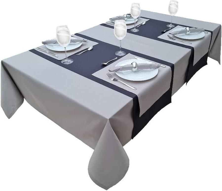 Hoogwaardige tafelloper 100% katoen 1 stuk antraciet 40x180cm