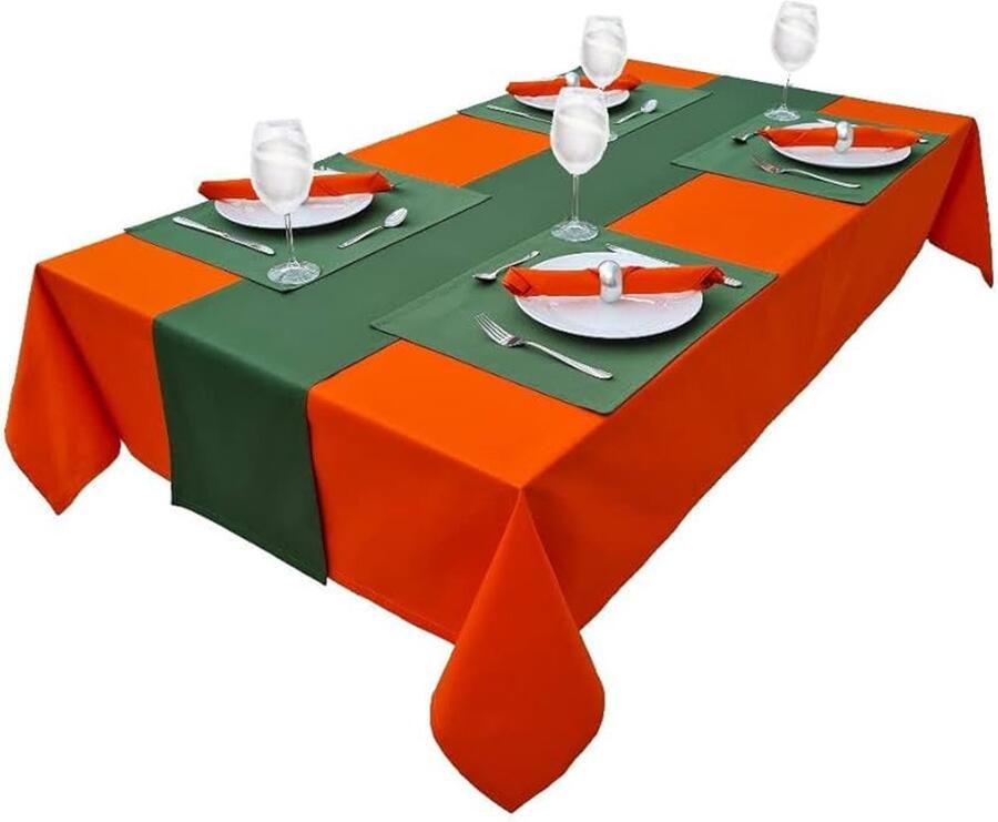 Hoogwaardige tafelloper 100% katoen olijfgroen 45x150cm