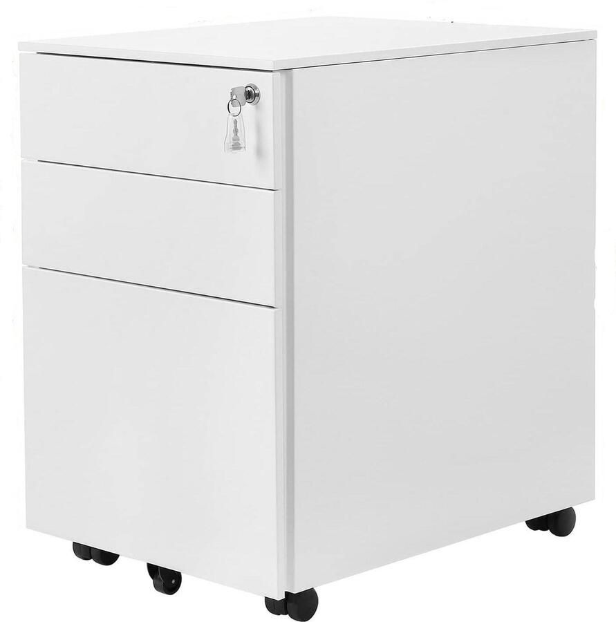 Hoppa! Ladeblok Nachtkastje Wit Staal 36 x 52 x 60 cm (B x D x H) - Foto 2