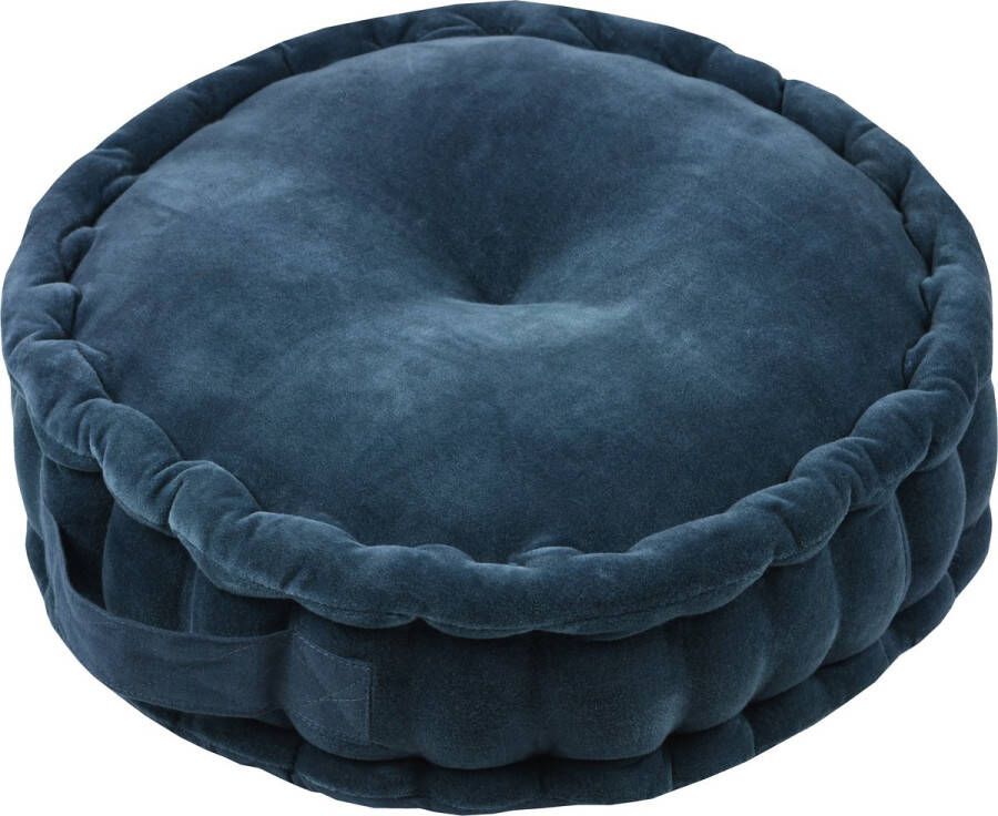 HOUSTON POEF ZITKUSSEN ZON D40X10CM BLAUW KATOEN