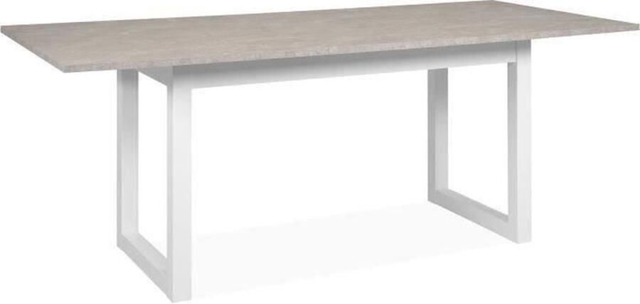 Houston uitschuifbare eettafel 160-200 x 75 x 90 cm Blad met travertijneffect 1 verlengstuk inbegrepen 10 personen