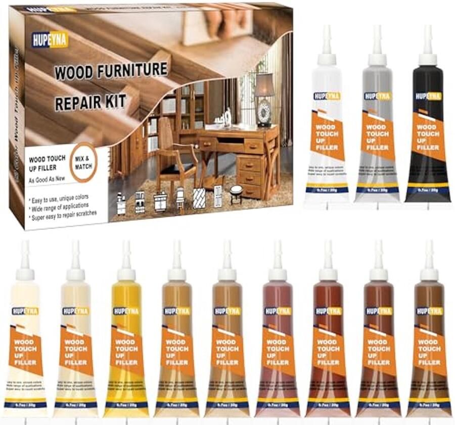 Hout Reparatie Kit voor Meubels 12 Kleuren Vullers voor Krassen en Scheuren
