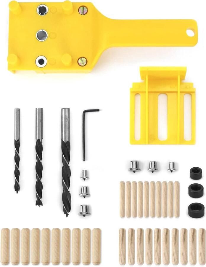 Houtbewerkingsboorsjabloon 44 delig Met verstelbare deuvelset Geschikt voor Ø 6 8 10 mm houten deuvels