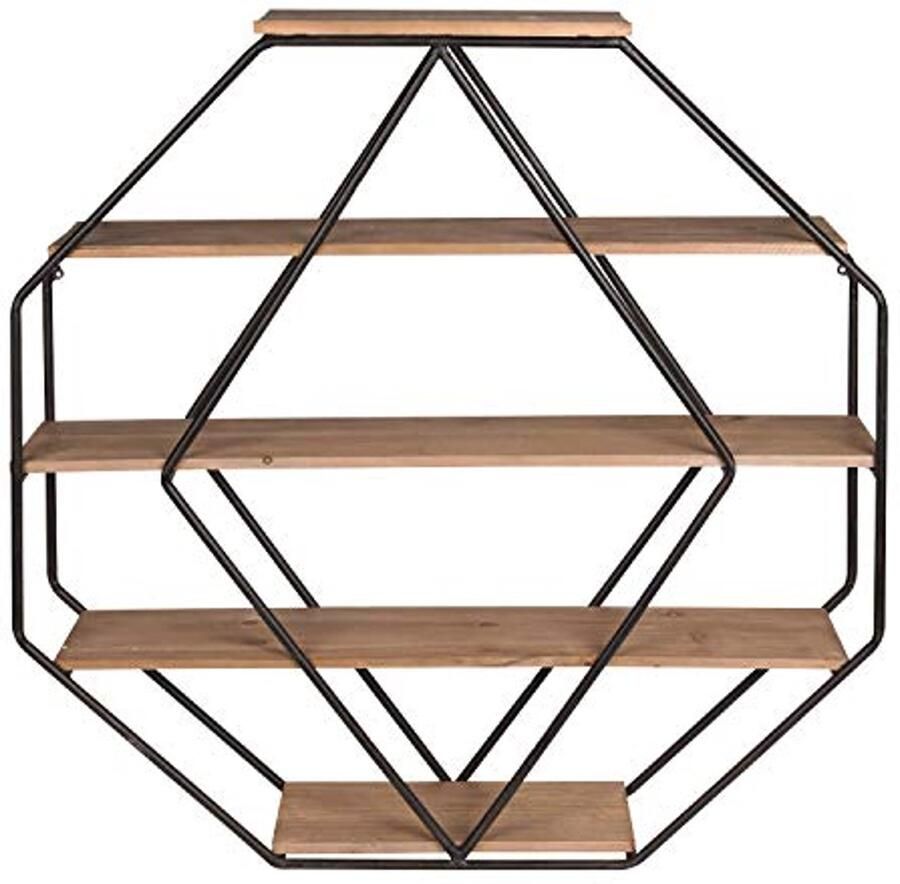 Houten Achthoek Drijvende Wandplanken voor het Huis