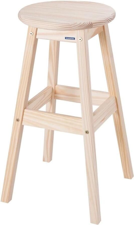 Houten Barkruk met Voetsteunen Zithoogte 70 cm Duurzaam Gecertificeerd Grenen