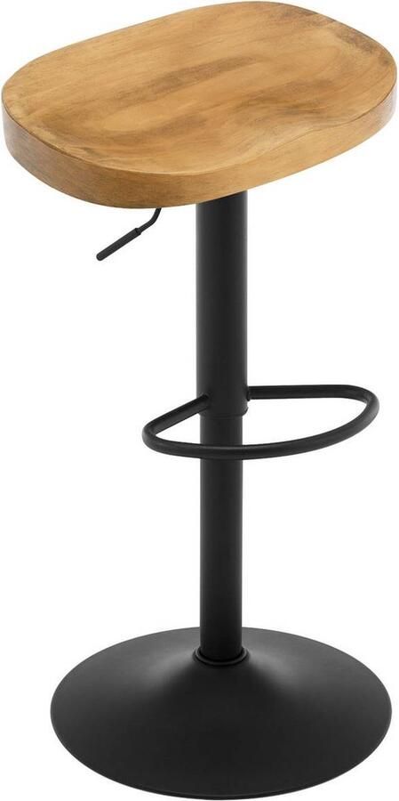 Rootz Living Rootz Houten Barkrukset Draaibare Krukken Keukeneilandstoelen Dennenhout Draaibare Zitting In Hoogte Verstelbaar 41 5 cm x (60-81 cm) x 31 5 cm