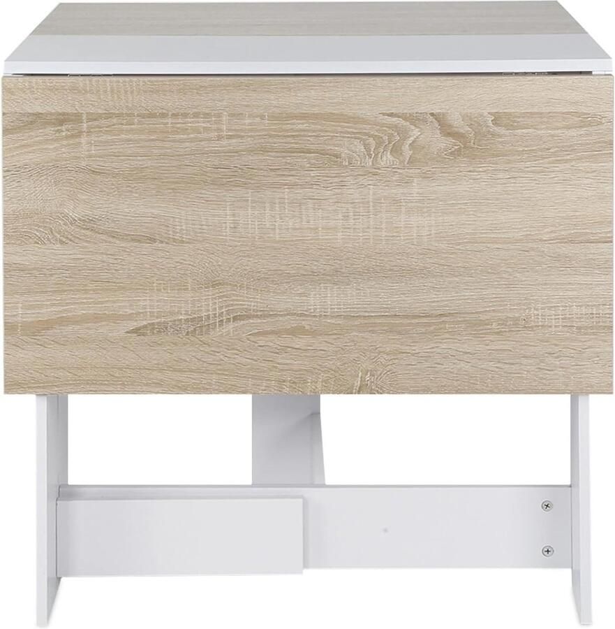 Houten Bartafel met Inklapbare Vleugels voor 2 tot 4 Personen Statafel voor Binnen en Buiten (103 x 76 x 73 4 cm)