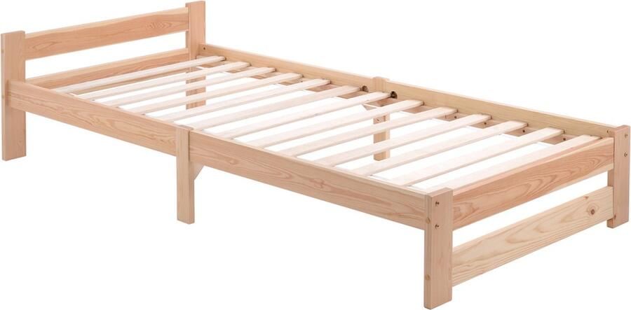 Gotagee Houten bed Eenpersoonsbed Bed voor kinderen Veilig kinderbed Bed zonder matras Eenvoudig bed voor de slaapkamer 90x200cm - Foto 2