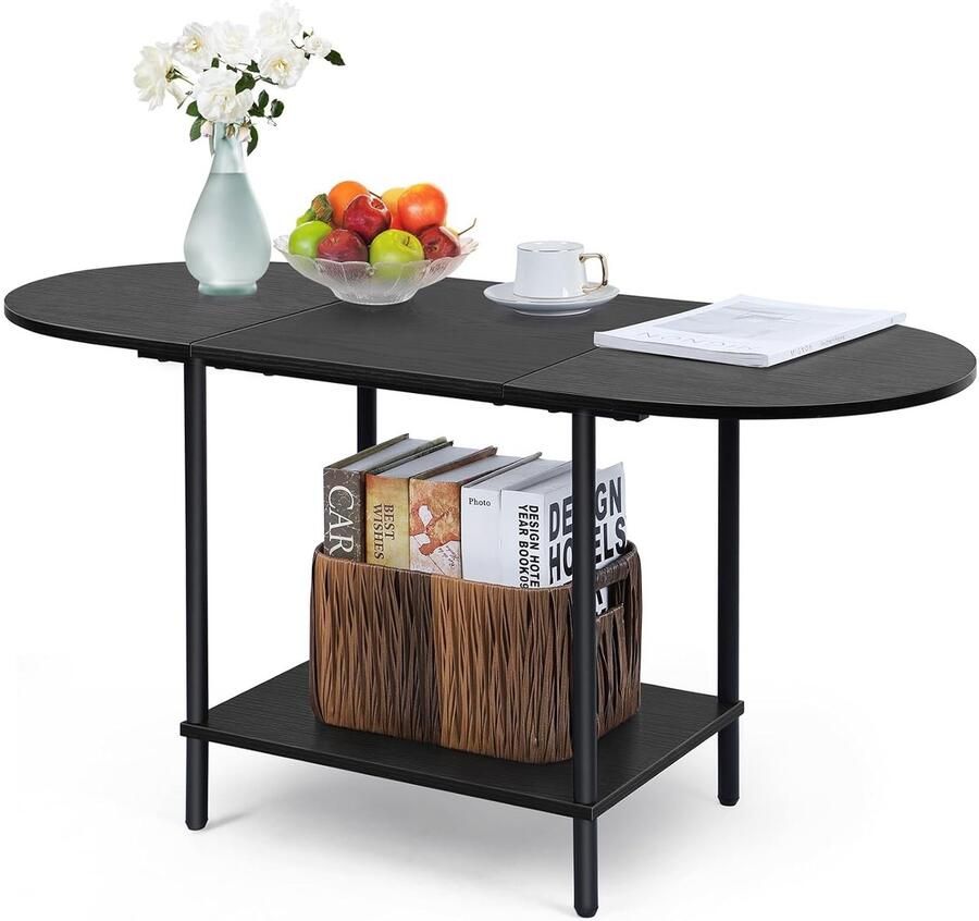 Houten bijzettafel met 2 niveaus multifunctioneel en stijlvol 1 stuk natuurlijk