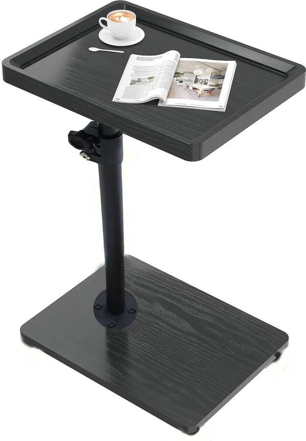 Houten bijzettafel Verstelbaar en mobiel 1 stuk Hoogwaardig hout