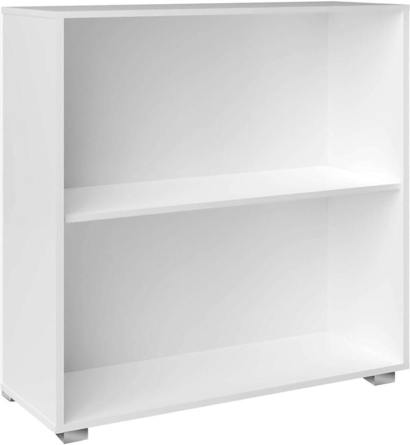 Houten Boekenkast 77x60x28 cm met Verstelbare Schappen 2 Vakken Hoogte Verstelbaar en Belastbaar tot 150kg