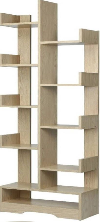 Houten Boekenkast Eiken Boekenkast Modern Display Kast Boekenkast Open 48x20x162cm Eiken