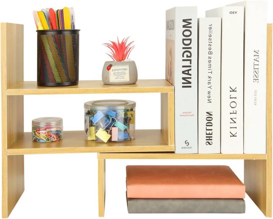 Houten boekenkast verstelbare staande plank boekenkast verstelbaar opbergsysteem houten boekenhouder voor plank kantoor woonkamer