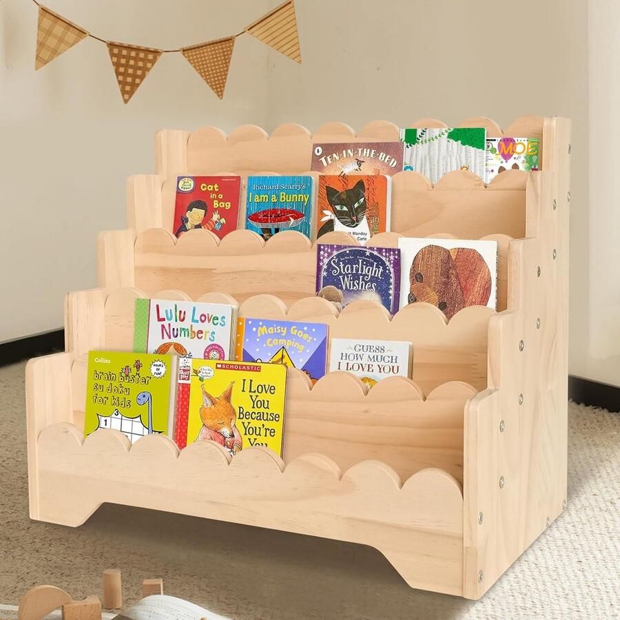 Houten boekenkast voor kinderen Staande opbergkast voor speelgoed en boeken 43 x 29 x 40 cm