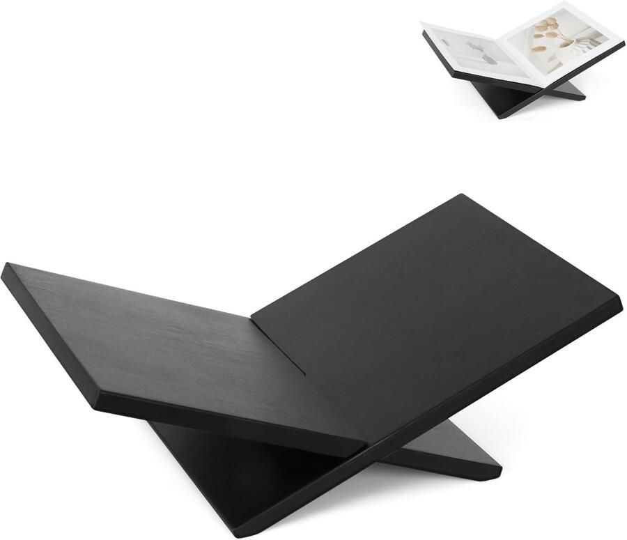 Houten Boekenstandaard voor Salontafel Elegante Boekhouder Geschikt voor Alle Boeken en Tijdschriften