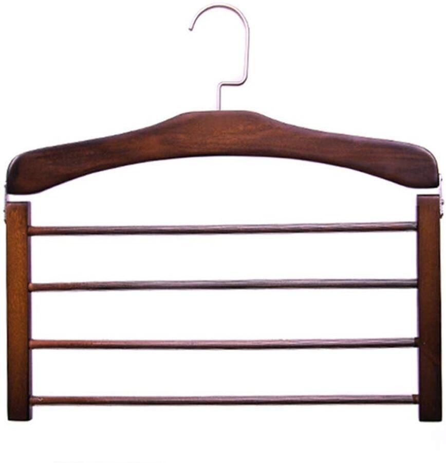 Houten broekrek Multifunctioneel kledingrek Garderobekast Antislip broekrek kastorganisatierek voor jeans en sjaals