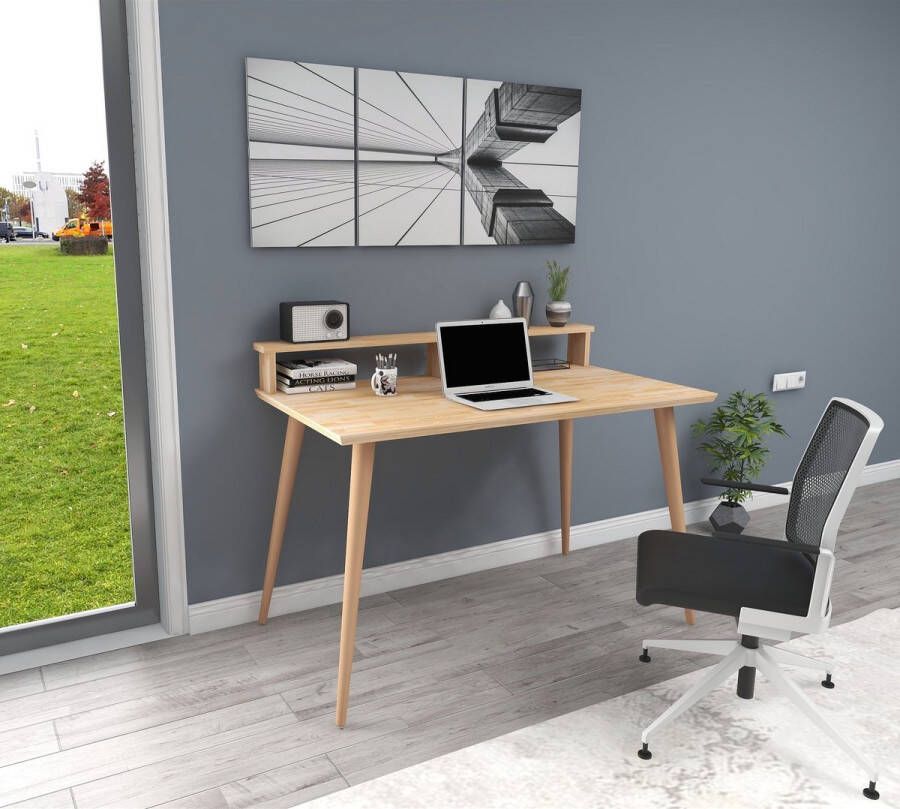 Houten Bureau Klein & Stijlvol 110x75x60cm 100% Dennenhout