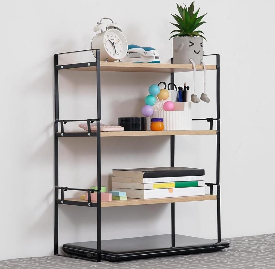 Houten Bureau Plank Organizer Desktop Opbergrek Esthetisch Ontwerp