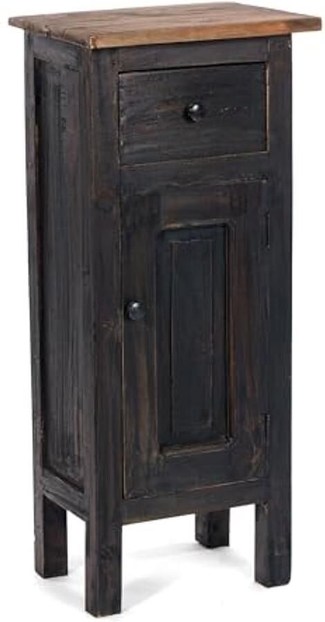 Houten Cabinet 80 x 36 x 25 cm Zwart-Natuurlijk