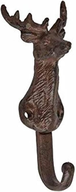 Houten Deurhaak Hertenvorm in Gietijzer Stijlvolle Wandhaak voor Kleding