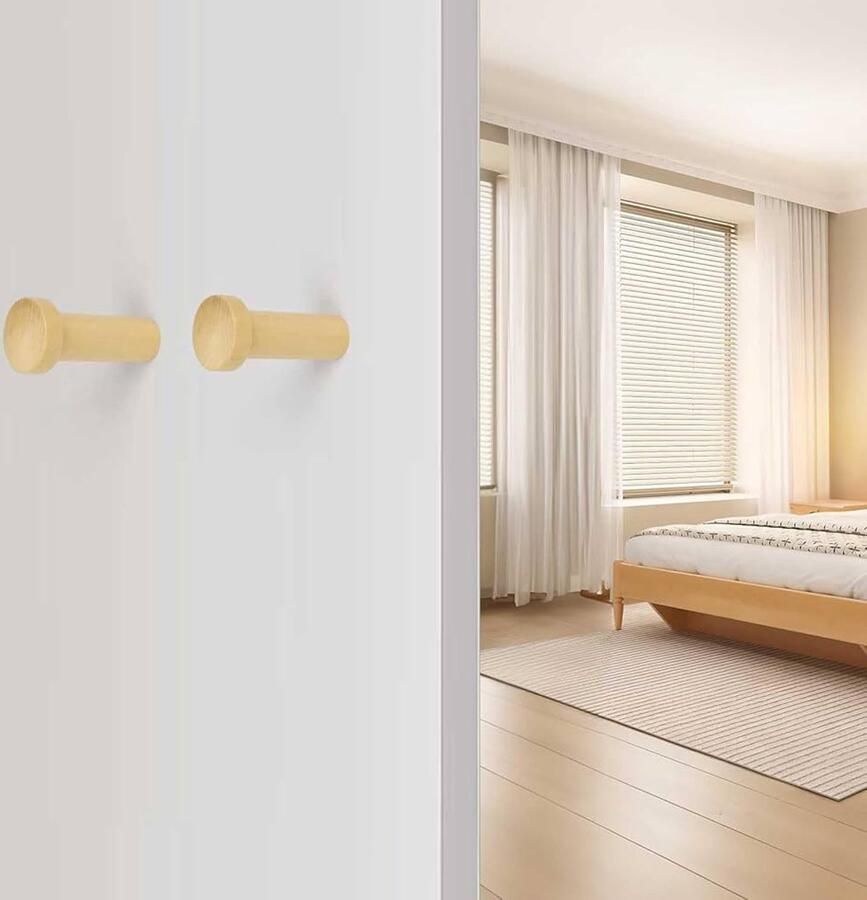 Houten Deurkapstok Hoogwaardig Hout Sterk Draagvermogen 1 stuk