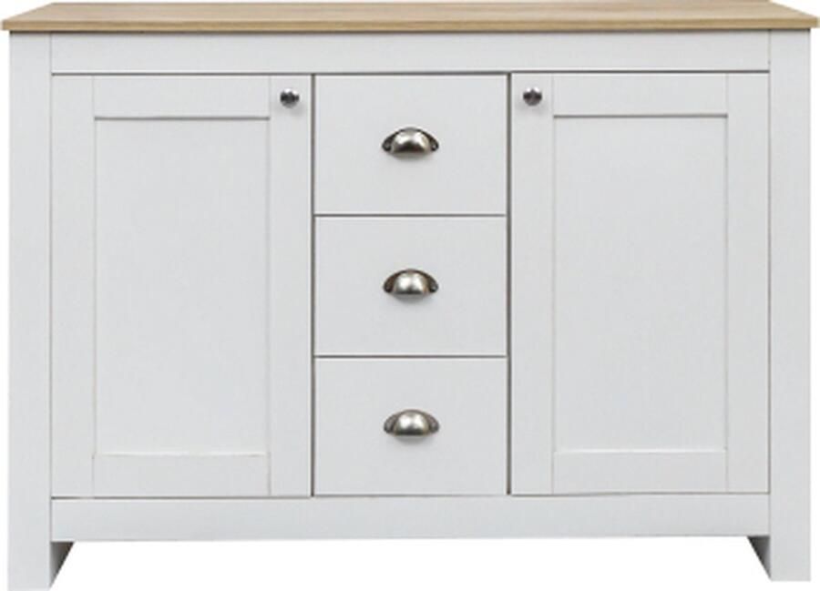 Zonder merk Gotagee Houten dressoir Zilveren handgrepen Verstelbare plankdeuren Laden Opbergmeubels Woonkamerkast Zijkast Locker