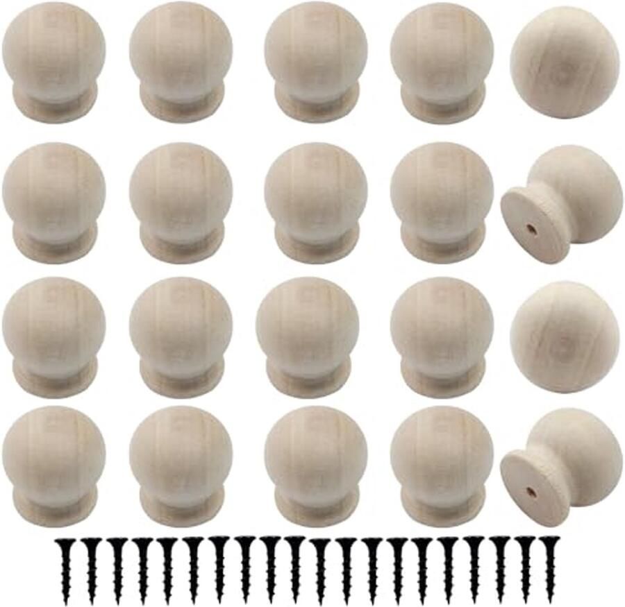 Houten Dressoirknoppen 20 Stuks Mini Ronde Kastknoppen voor Meubels