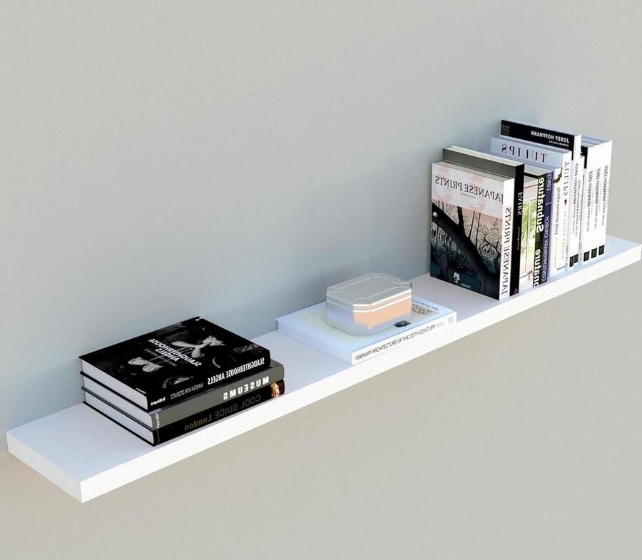 Houten FSC Wandplank 100 x 15 x 25 Cm Wit Maximaal 30 kg Draagkracht