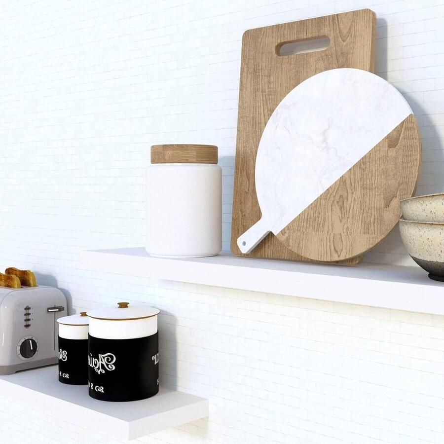 Houten FSC Wandplank 60 x 15 x 25 Cm Wit Draagvermogen tot 30 kg. bathroom shelf wood