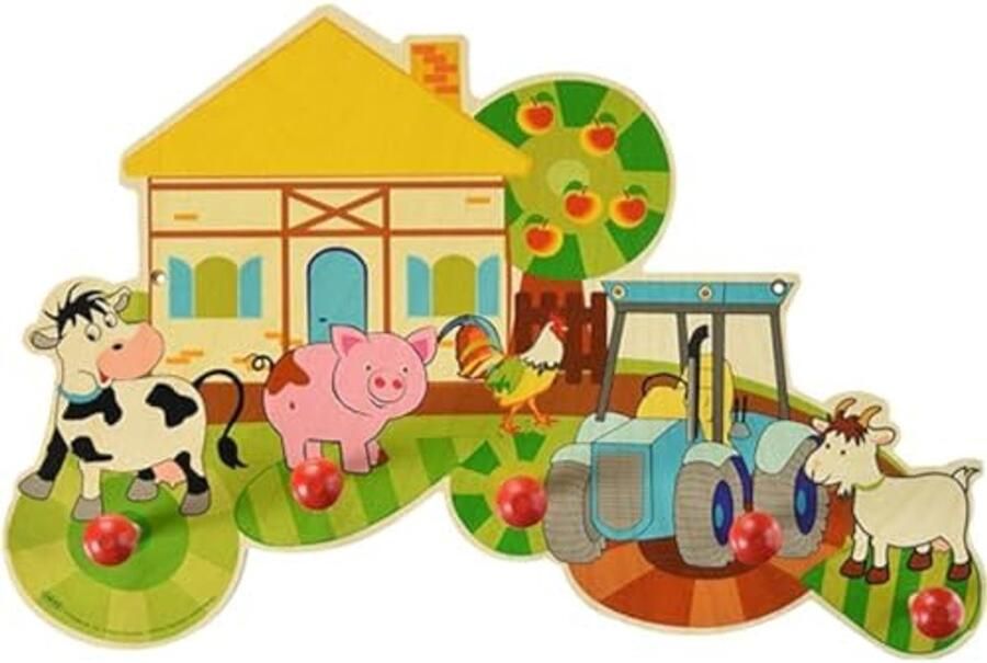 Houten Garderobe voor Kinderen Boerderij Design met 5 Haken