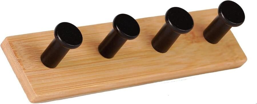 Wooden Wardrobe Hooks Wall Hook with 4 Hooks for Jackets Hats Handbags 18 cm