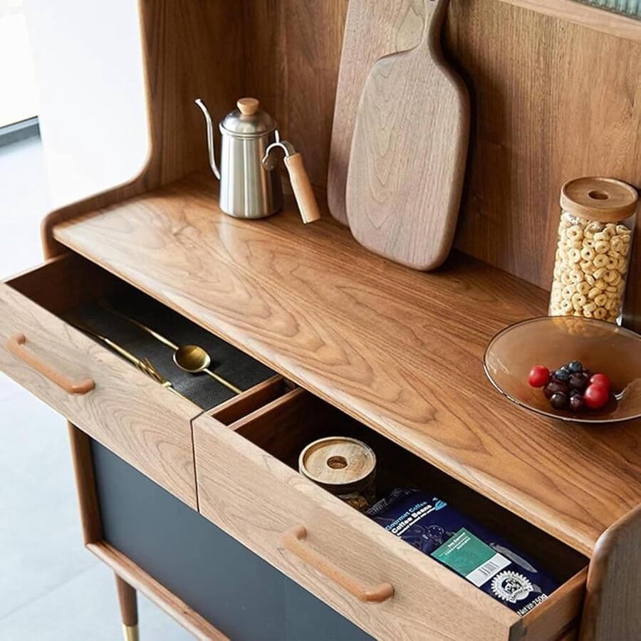 Houten handgrepen massief materiaal set van 4 gatafstand 128 mm