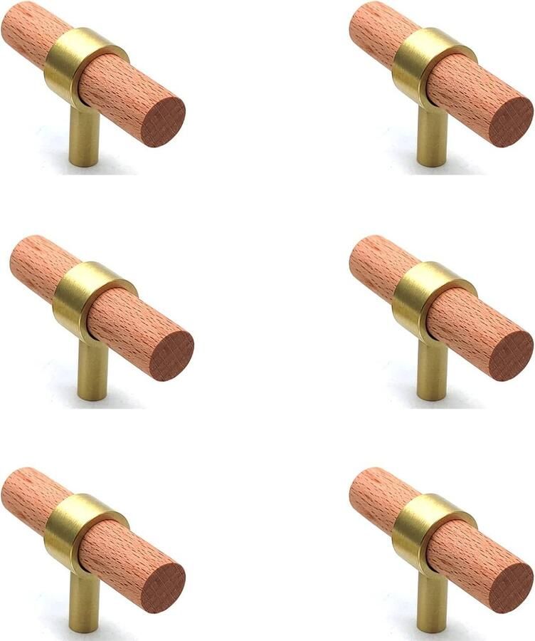 Houten handgrepen voor keukenkasten 6 stuks duurzaam en stijlvol