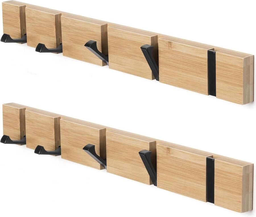 Wandkapstok Houten Jashaken Praktisch & Stijlvol 2 Stuks Hout 42 cm