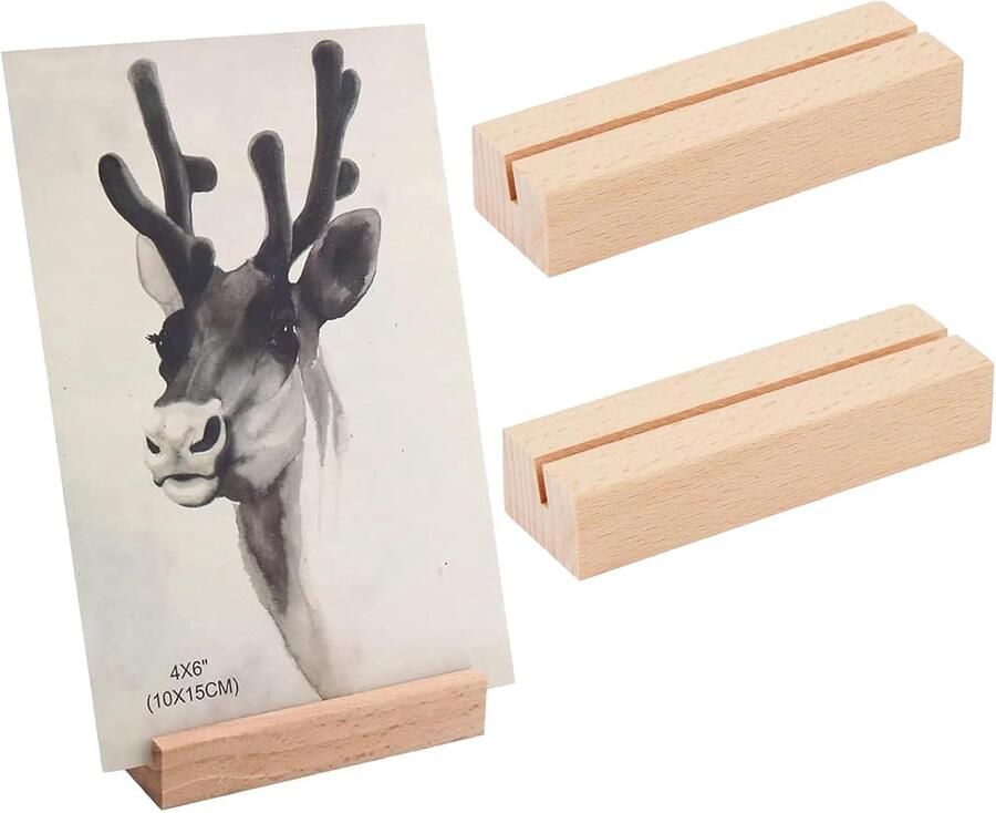 Houten Kaart Houder Tafel Kaart Houder Houten Postkaart Houder Menu Kaart Houder Foto Houder Houten Bruiloft Tafel Nummer Plaats Kaart Houder Foto Stand 2