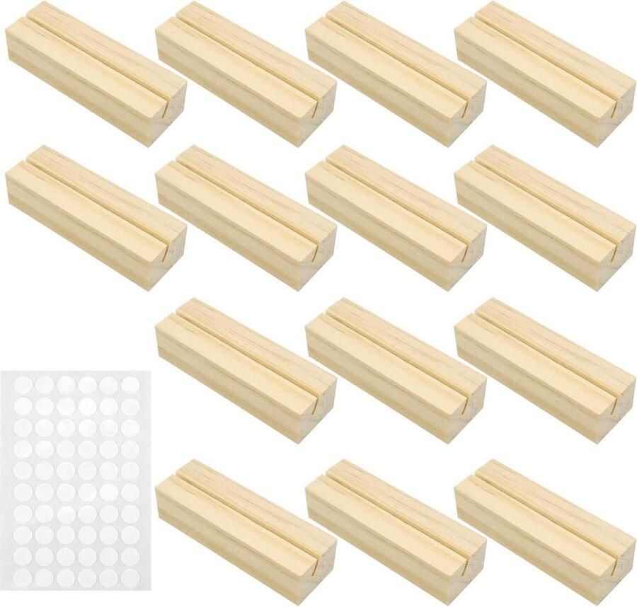Houten Kaarthouder Tafel Nummer Display Stand 20 stuks met Dubbelzijdige Lijm kaartenstandaard