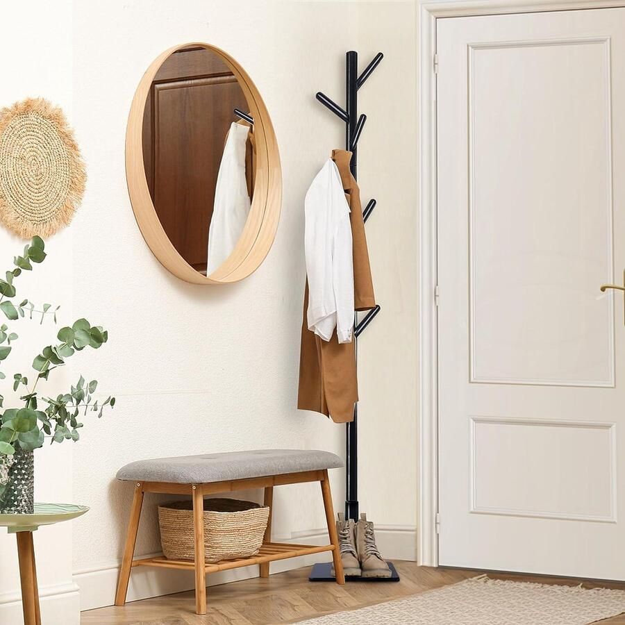 Houten Kapstok Standaard Hall Boom Vrije Bevinding met 8 Haken YMJ104B-1 Stijlvolle en Ruime Garderobe-oplossing