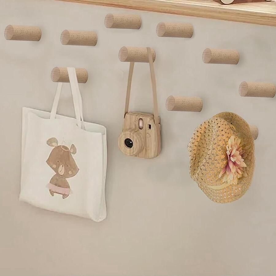 Houten Kapstokhaken Decoratief en Praktisch 10 Stuks Hout