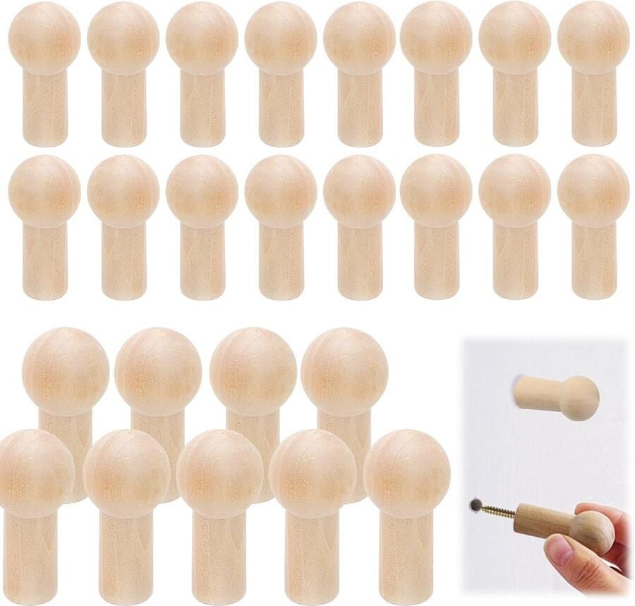 Houten kapstokhaken duurzaam en stijlvol set van 25