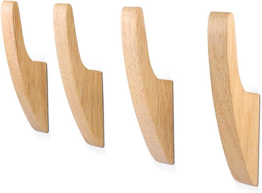 Houten Kapstokhaken Multifunctionele Muurhaken 4 Stuks